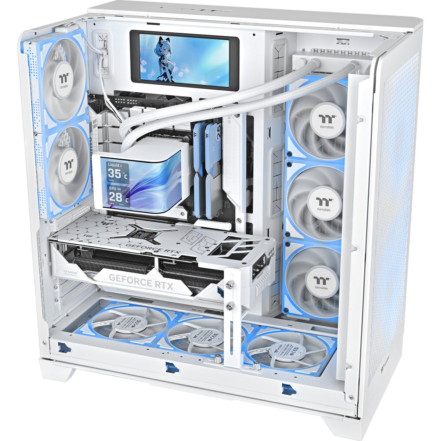 Thermaltake magcurve 360 ultra argb sync aio liquid cooler - snow edition waterkoeling (wit)