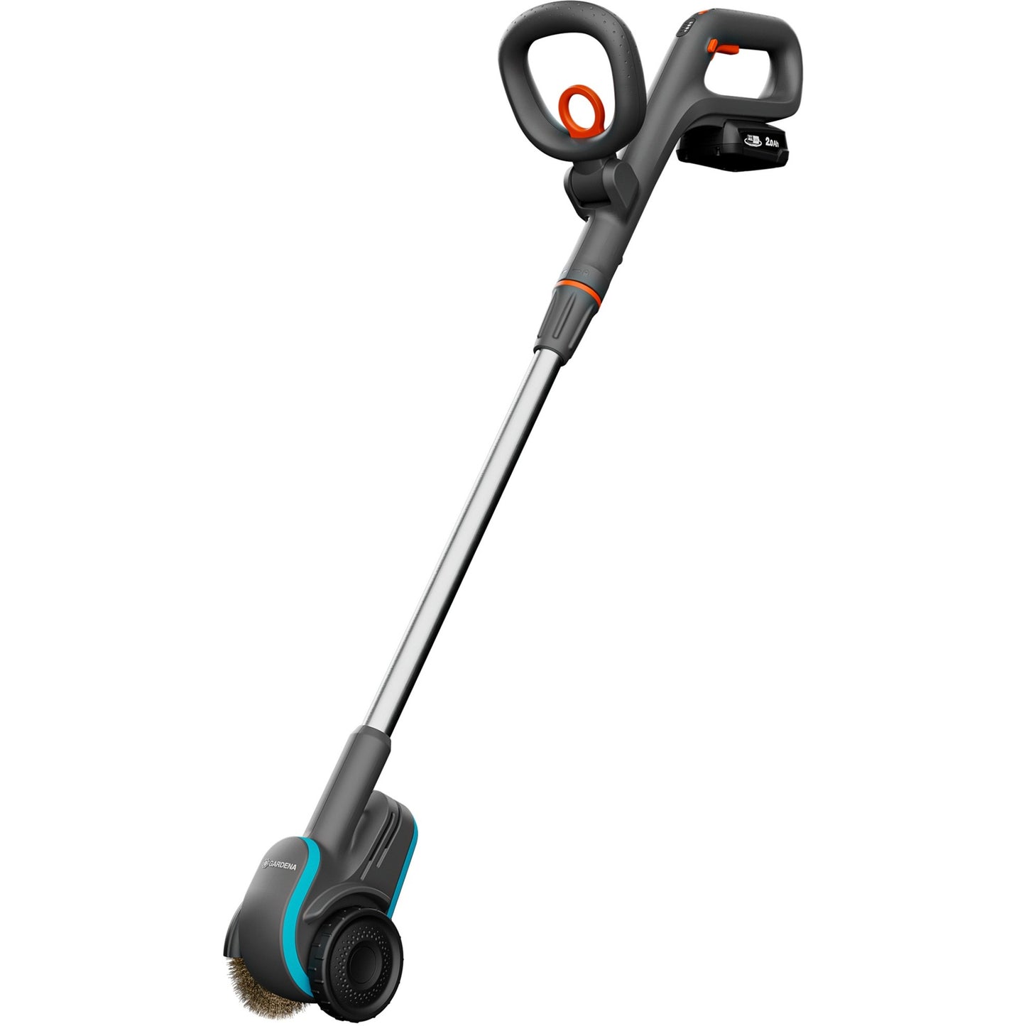 GARDENA easyweed accu-onkruidborstel 1800 18v p4a gebruiksklare set onkruidverwijderaar (grijs turquoise, accu en oplader inbegrepen, power for all alliance)