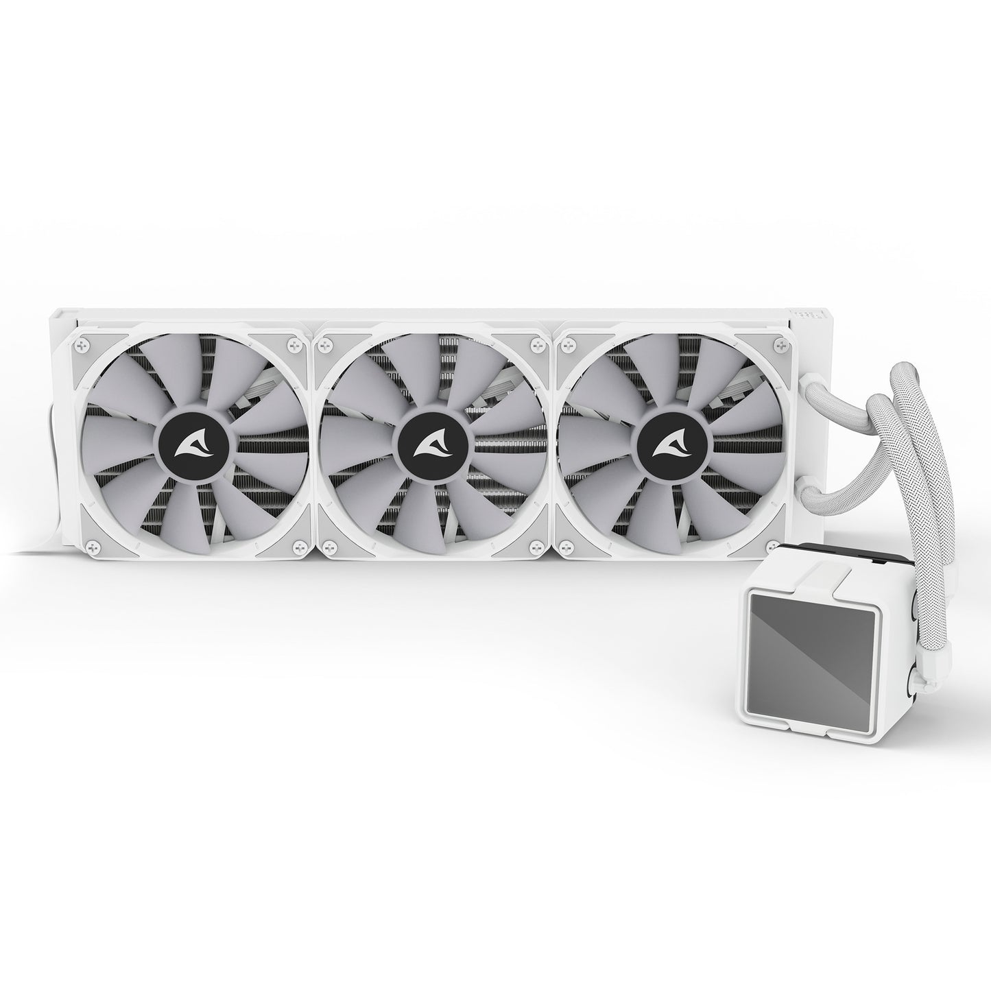Sharkoon s100 argb waterkoeling (wit, 4-pins pwm fan-connector)