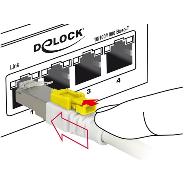 DeLOCK patchkabel s stp, rj-45 secure met cat.6a (wit, 85330, 0,5 meter)