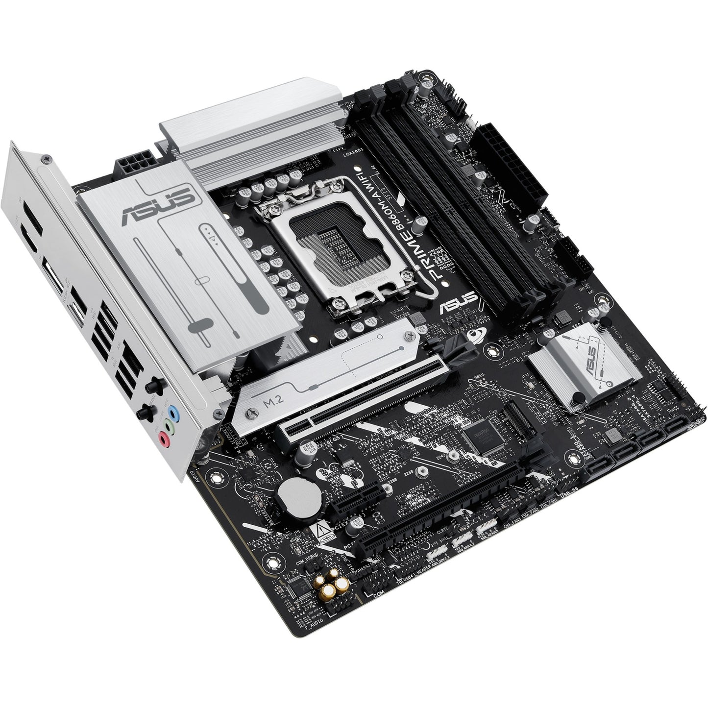 ASUS prime b860m-a wifi socket 1851 moederbord (raid, 2.5 gb-lan, wi-fi 6e, bt, sound, µatx)