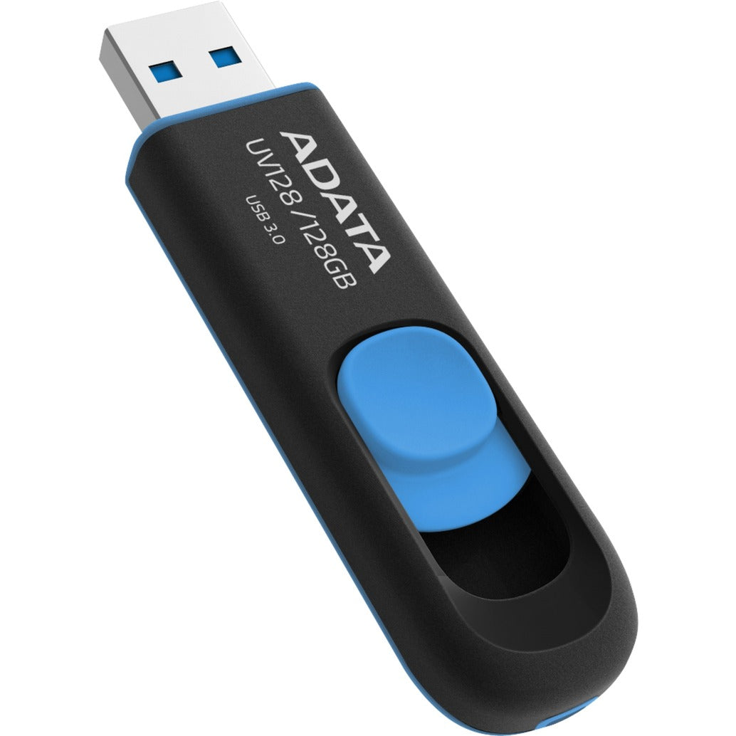 ADATA dash drive uv128 64 gb usb-stick (zwart blauw, usb 3.0)