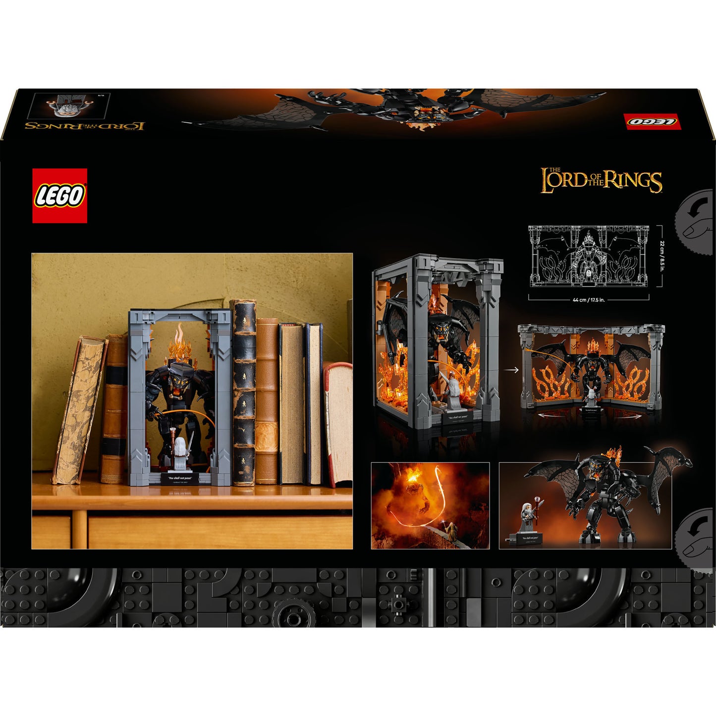 LEGO icons boekensteun: the lord of the rings – balrog constructiespeelgoed (10367)