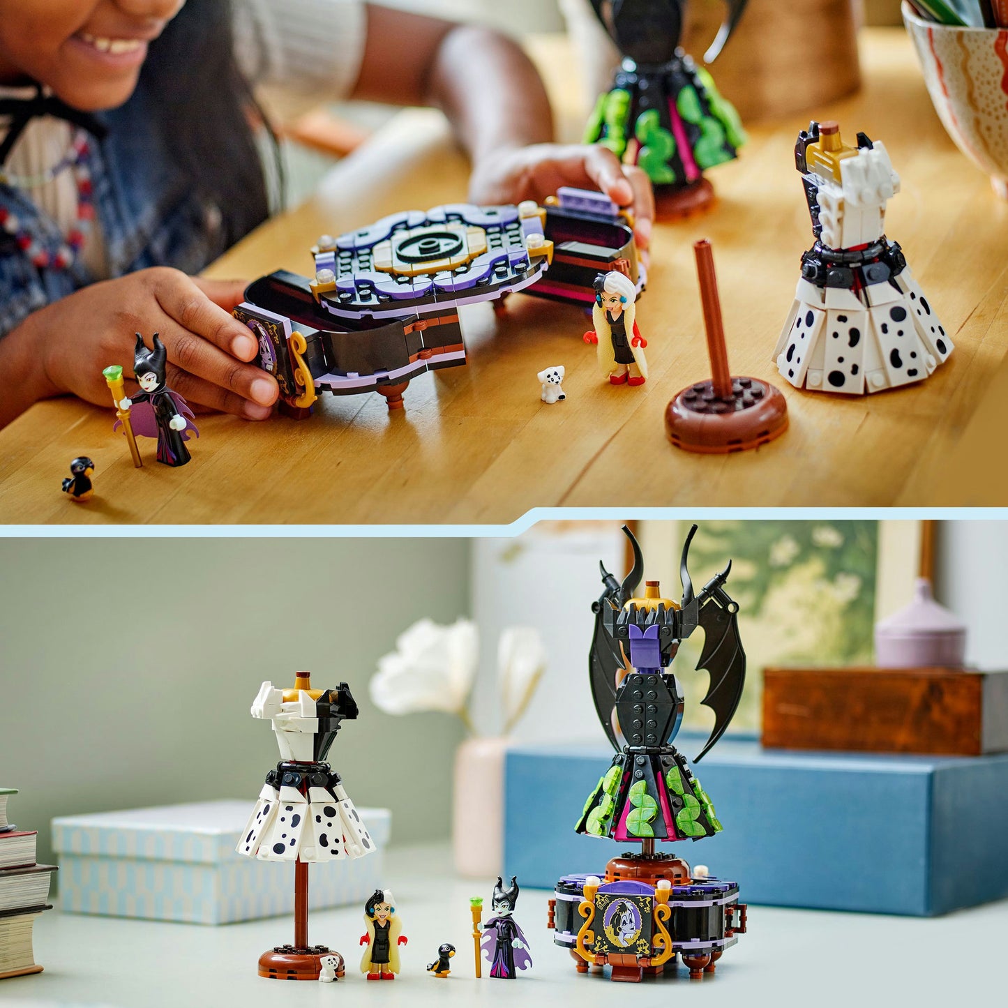 LEGO disney 43262 de jurken van maleficent en cruella de vil