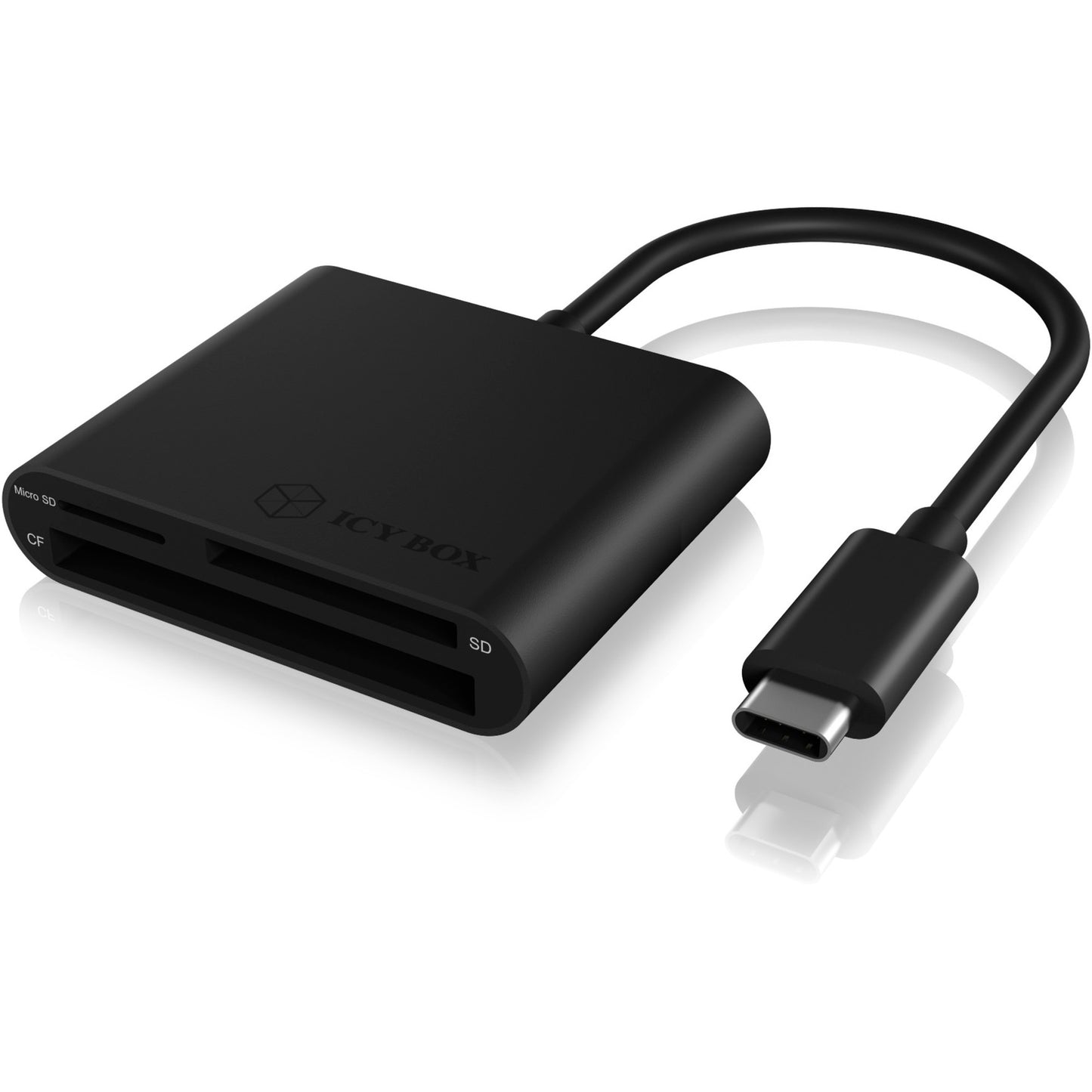 ICY BOX ib-cr301-c3 kaartlezer (zwart, usb type-c)