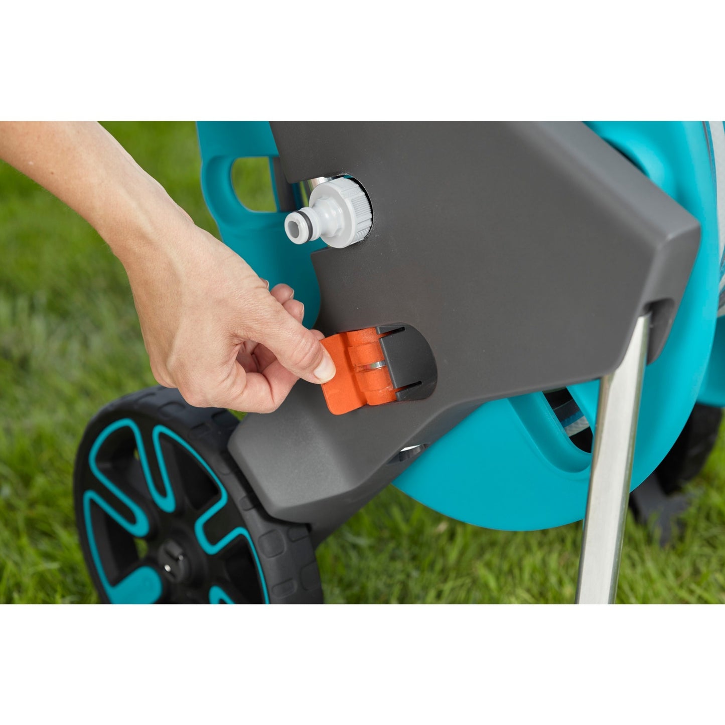 GARDENA slangenwagen aquaroll m easy (turquoise grijs, 18515-20)