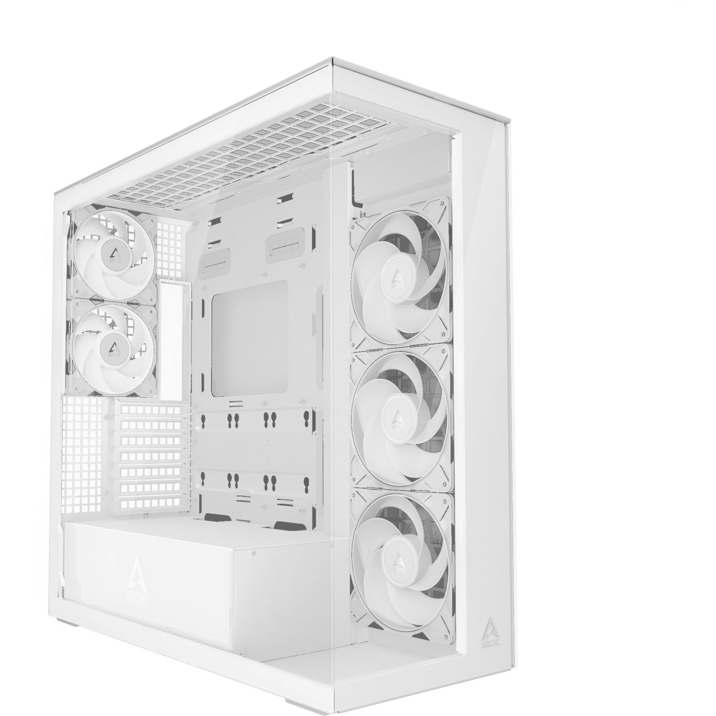 ARCTIC xtender midi tower behuizing (wit | 2x usb-a | 1x usb-c | rgb | tempered glass)