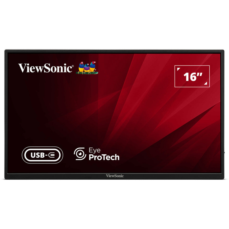 ViewSonic va1650 lichtgewicht draagbare monitor 16 (zwart, 1x hdmi, usb-c)