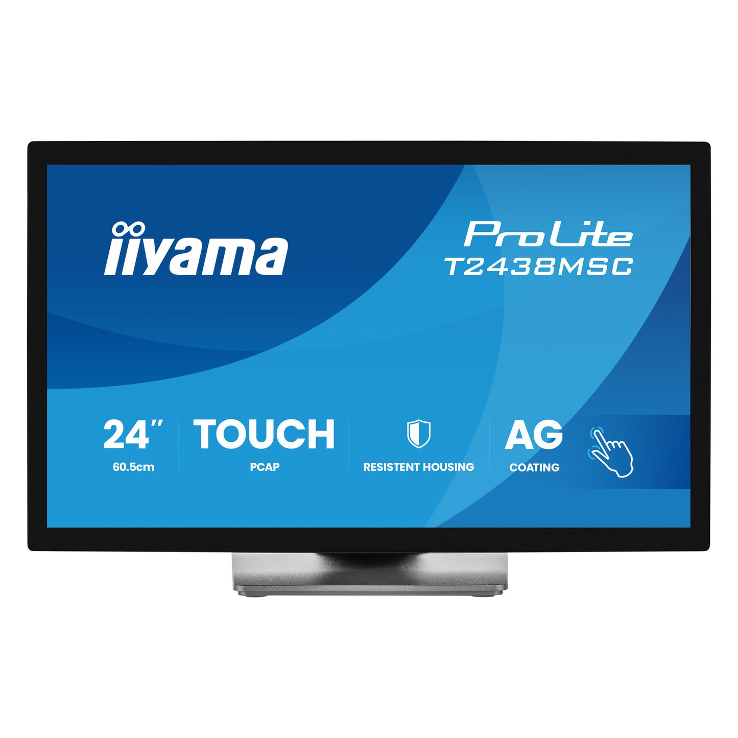 Iiyama prolite t2438msc-b2 23.8 touchscreen monitor (zwart, 120 hz, hdmi, displayport, audio, usb, touch)