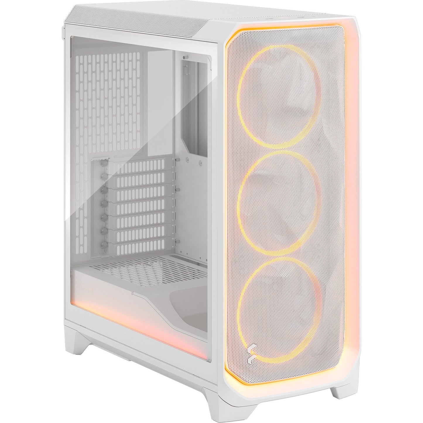 Fractal Design meshify 3 ambience pro rgb midi tower behuizing (wit | 2x usb-a | 1x usb-c | rgb | tempered glass)