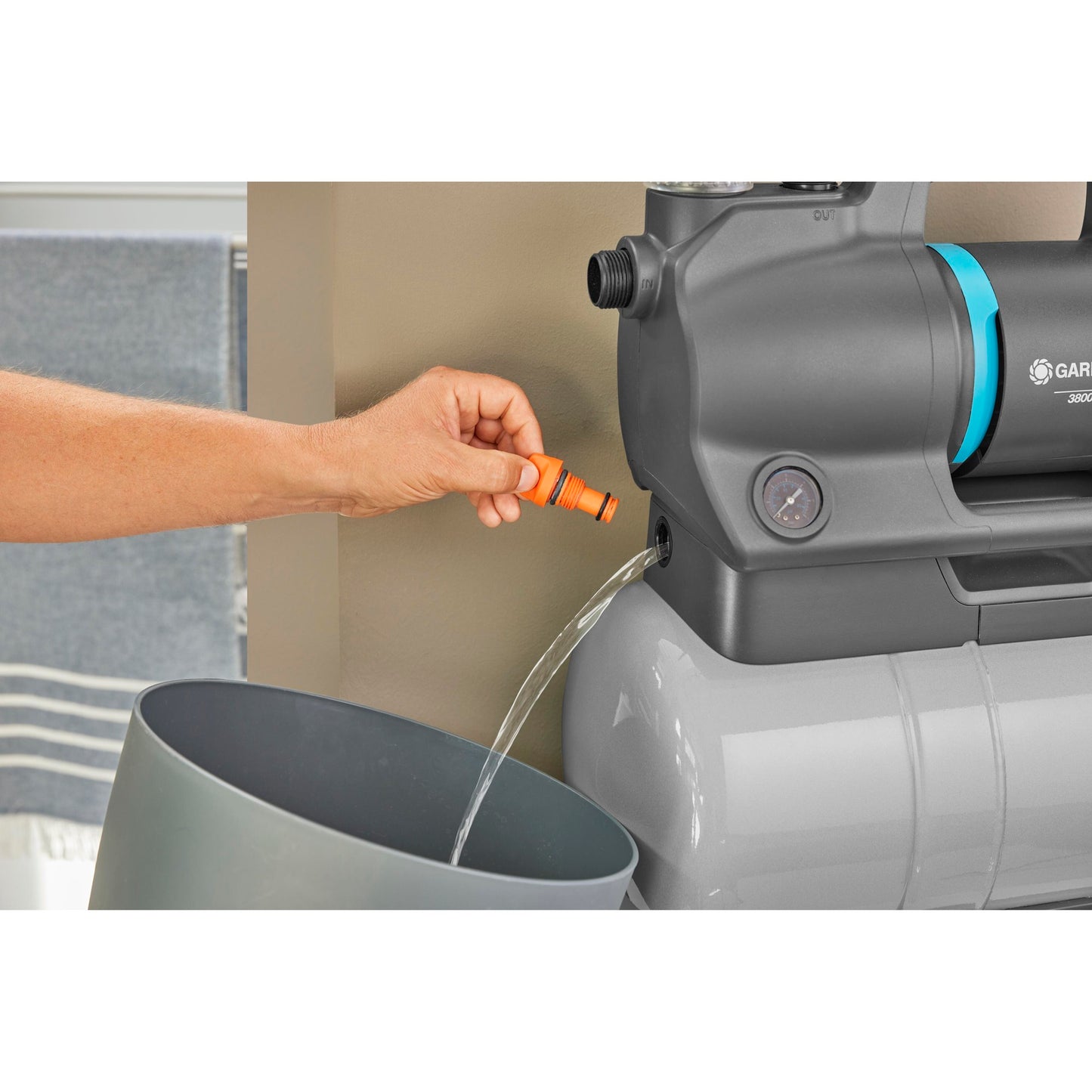 GARDENA hydrofoorpomp 3900 silent (grijs turquoise, 09066-20, 650 w, 4,3 bar)