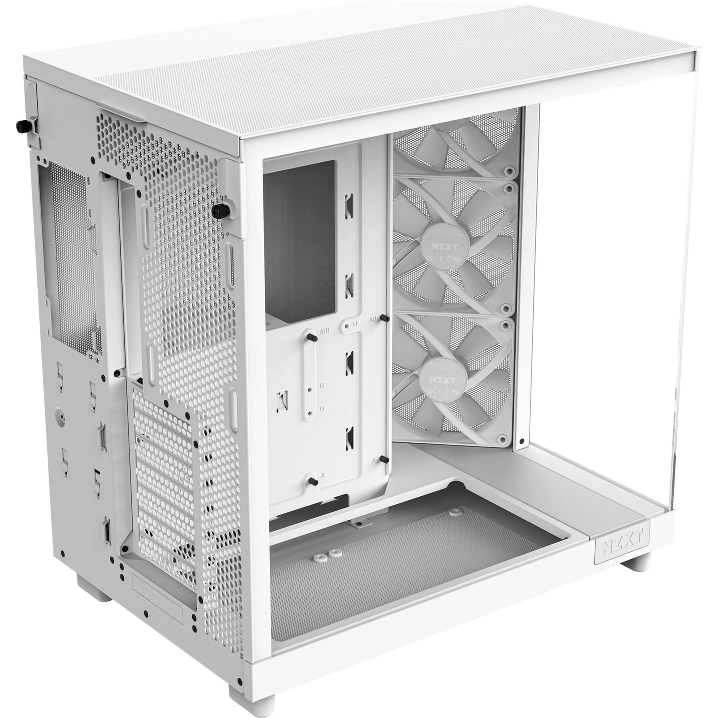 NZXT h6 flow rgb midi tower behuizing (wit | 2x usb-a | 1x usb-c | rgb | tempered glass)