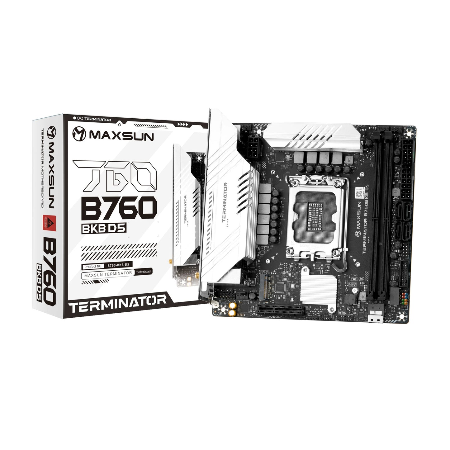 MAXSUN ms-terminator b760bkb d5 wifi socket 1700 moederbord (zwart, raid, 2.5 gb-lan, wlan, bt, sound, µatx)