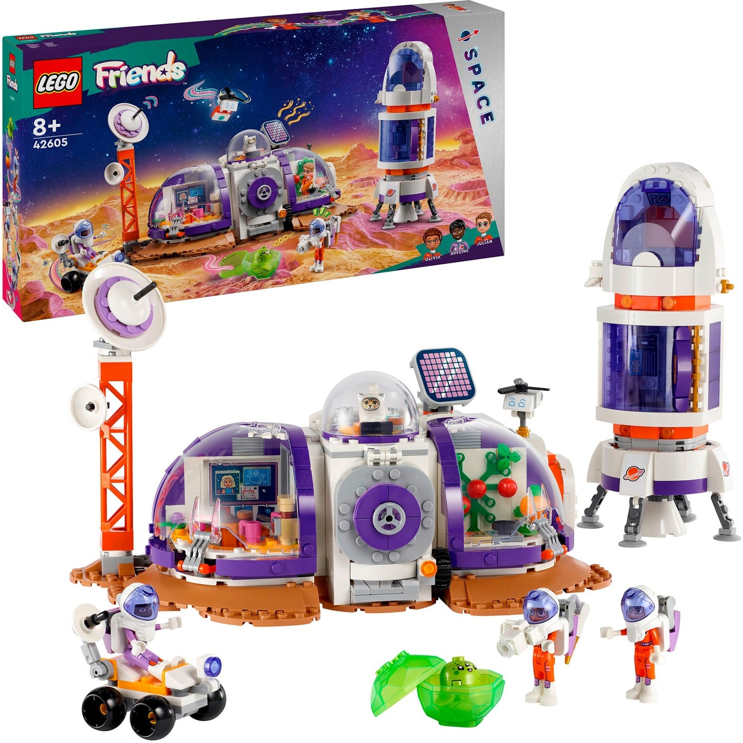 LEGO friends - ruimtebasis op mars en raket constructiespeelgoed (42605)
