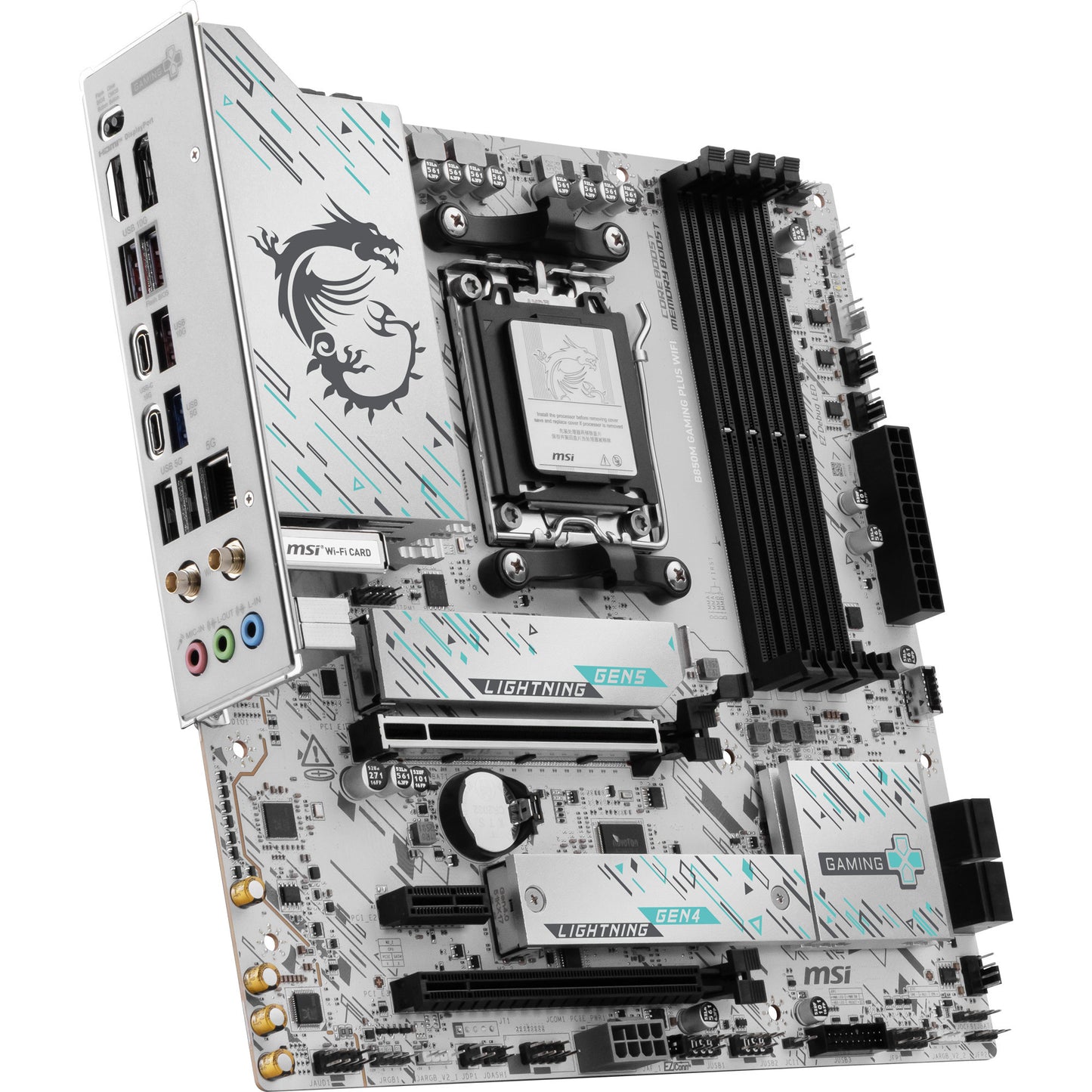 MSI b850m gaming plus wifi socket am5 moederbord (raid, 5gb-lan, wi-fi 7, bt, sound, matx)