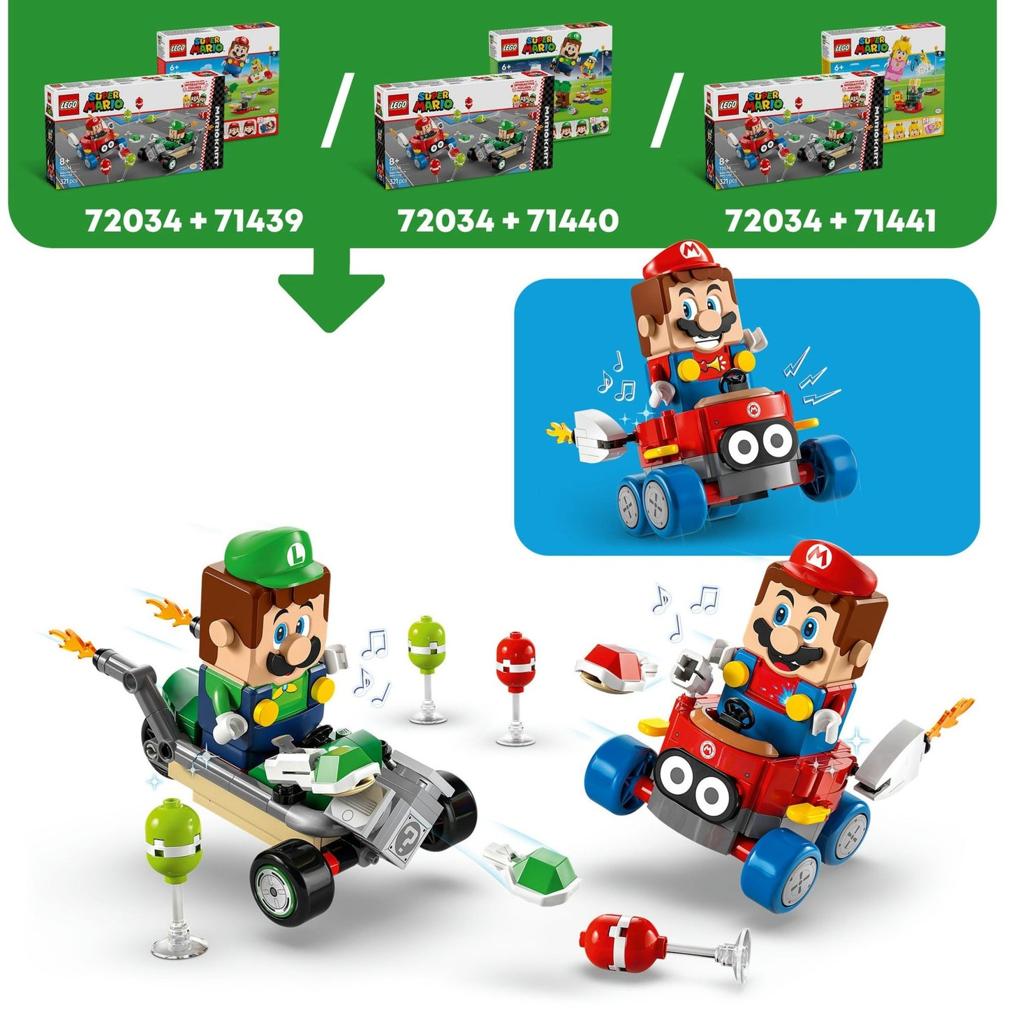 LEGO super mario 72034 mario kart baby mario vs. baby luigi