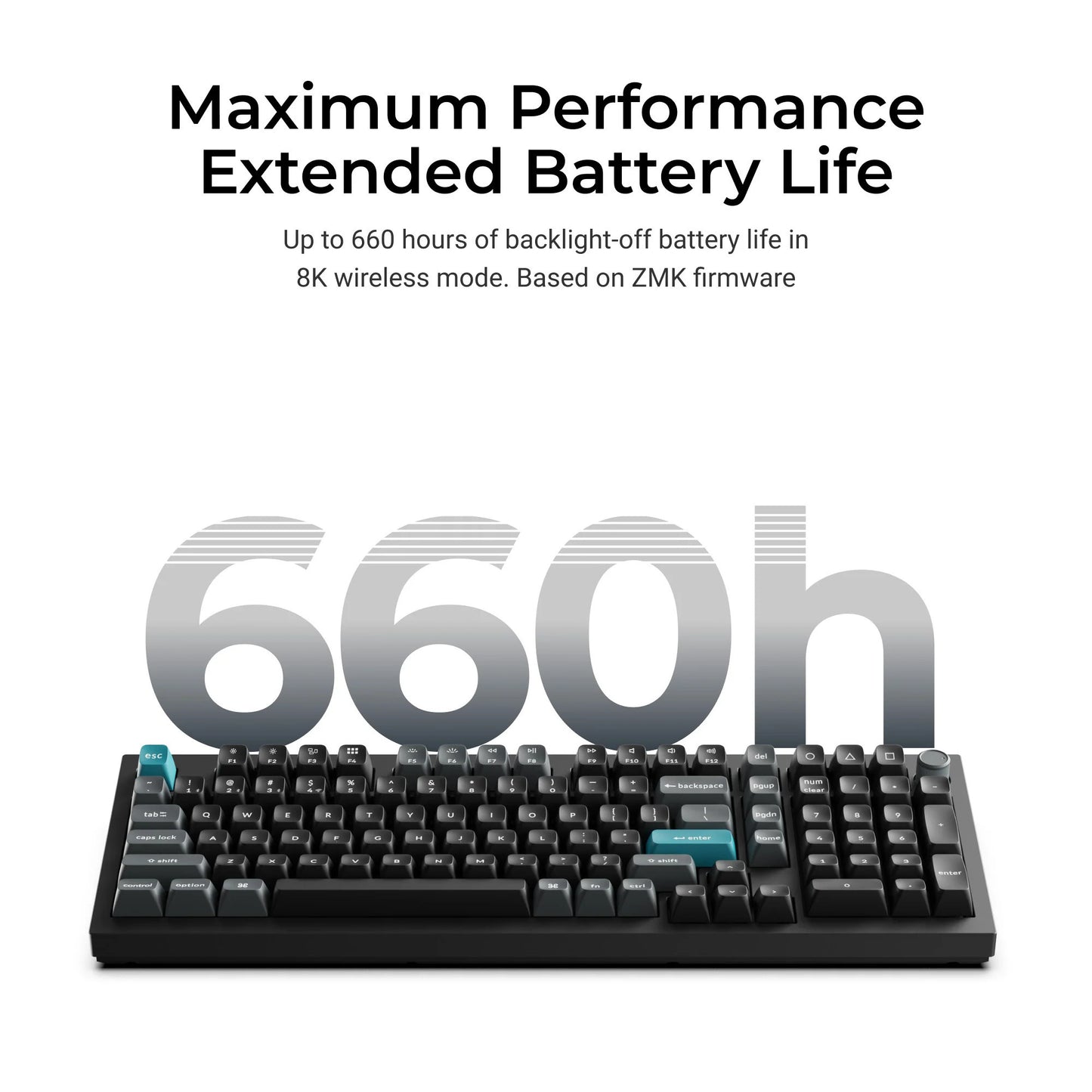 Keychron q5 ultra-m3 8k wireless custom mechanical keyboard (zwart, us lay-out (qwerty), silk pom red, 96%, rgb, hot swap, 8k, 2.4 ghz | bluetooth 5.2 | usb-c)