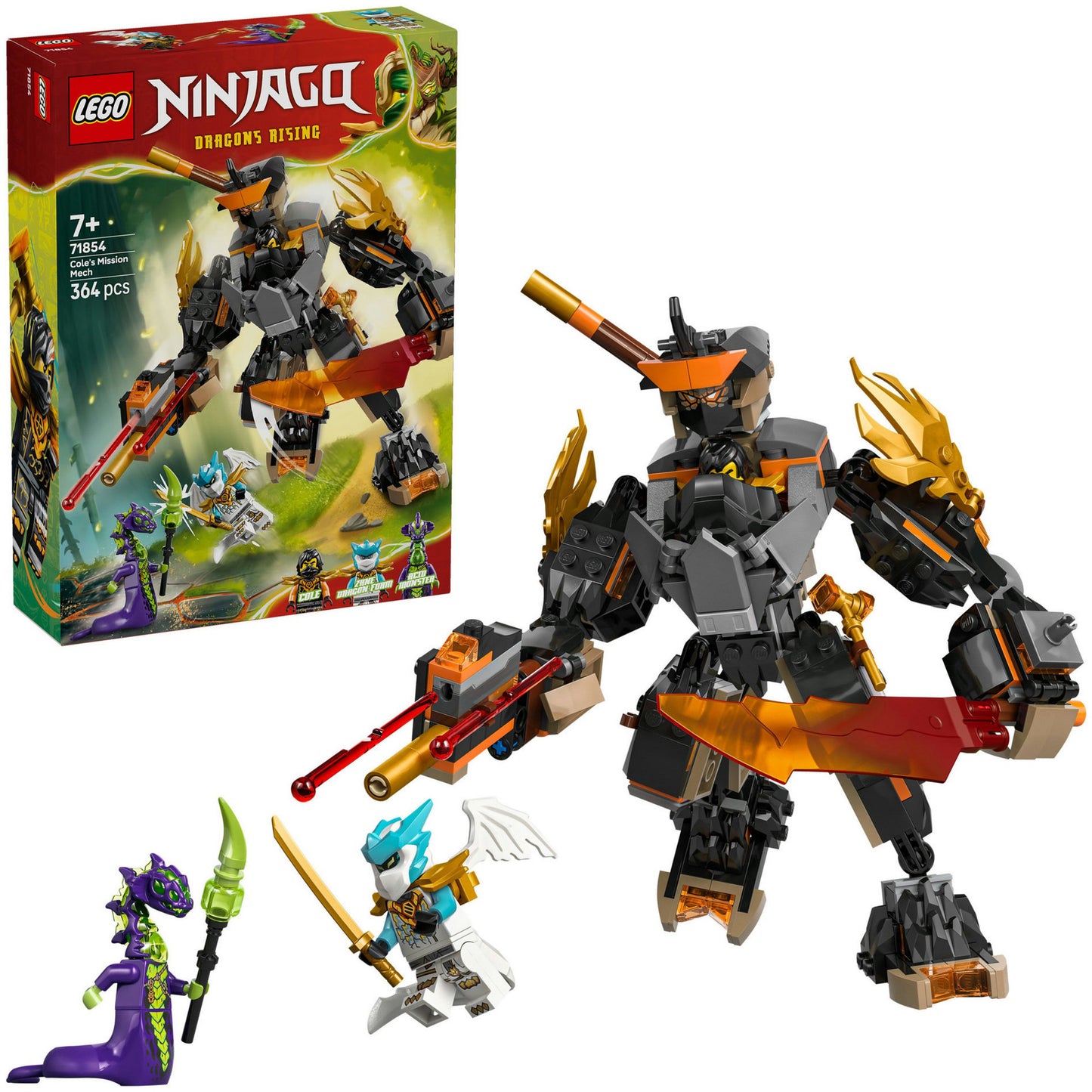 LEGO ninjago 71854 cole's missiemecha en draak zane