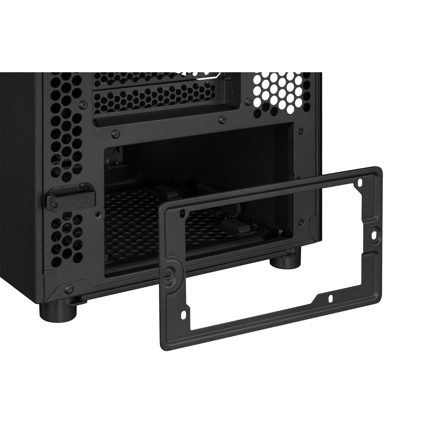 ASUS proart pa401 wood edition - metal panel midi tower behuizing (zwart | 2x usb-a | 1x usb-c)