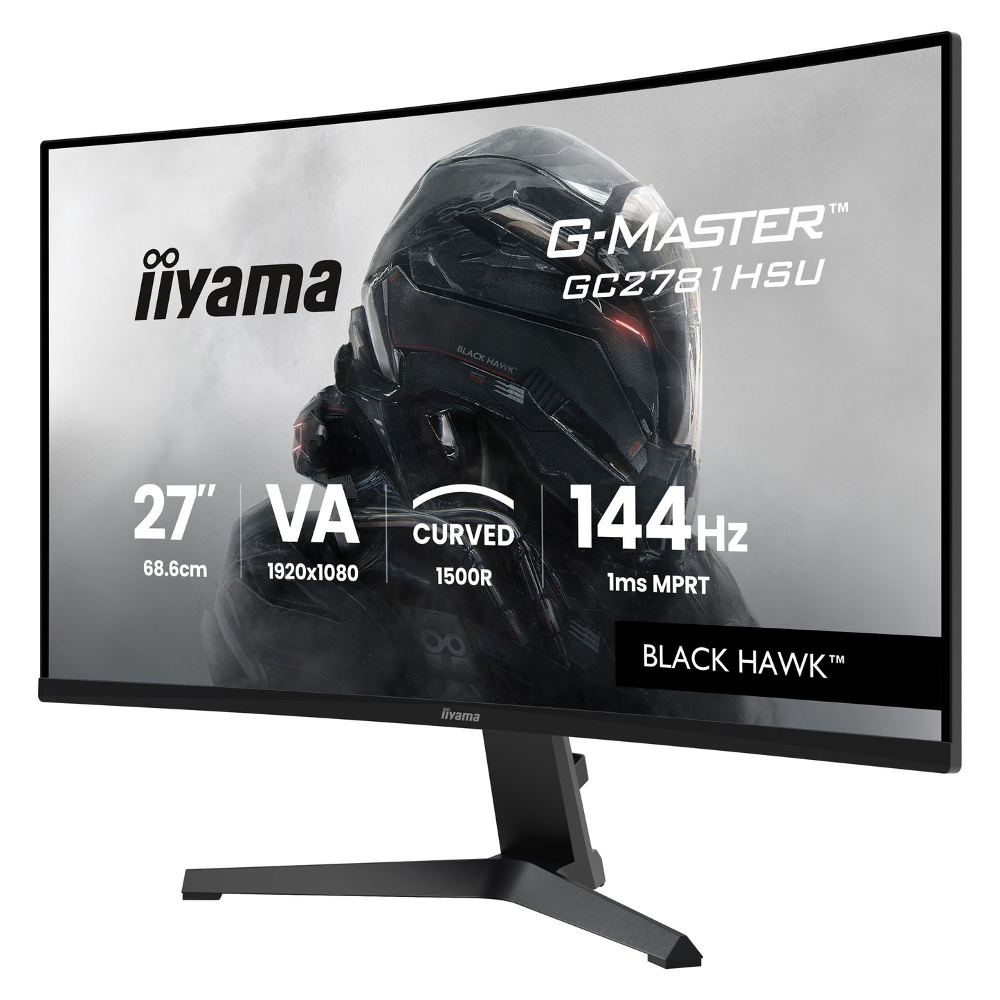 Iiyama g-master black hawk g2471hs-b1 27 curved gaming monitor (zwart, hdmi, displayport, usb, audio, amd free-sync, 144 hz)