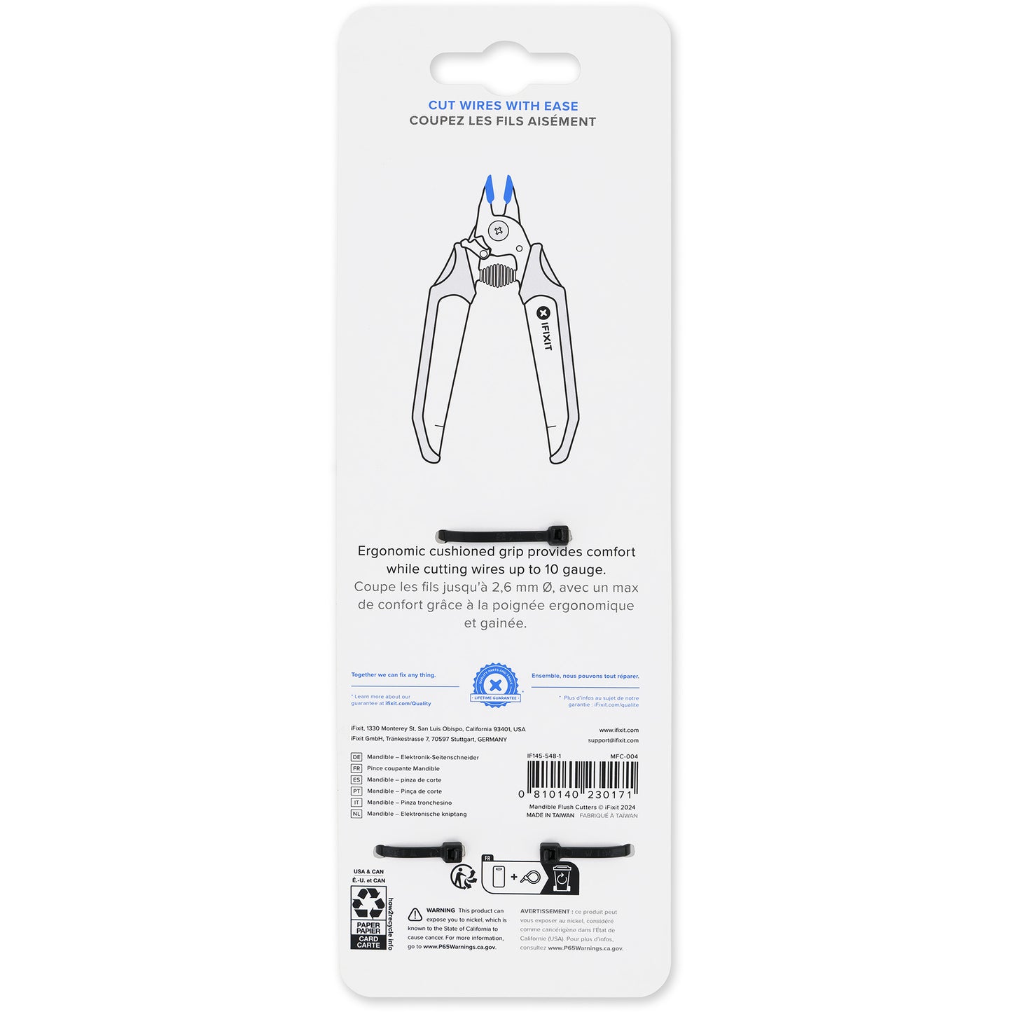 IFixit mandible flush cutters kniptang (zwart blauw)