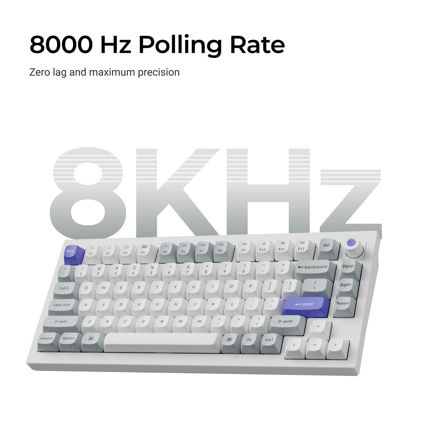 Keychron q1 he 8k magnetic switch keyboard (wit, us lay-out (qwerty), ultra-fast lime, 75%, rgb, hot swap, 8k)