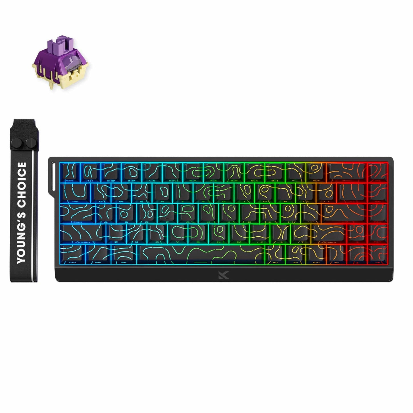 MCHOSE Ace 68 Hall Effect Magnetic Switch Gaming Keyboard (Zwart, US lay-out (QWERTY), TTC Dragon Lord, 65%, RGB, Hot swap, USB-C, Hall Effect Sensor)