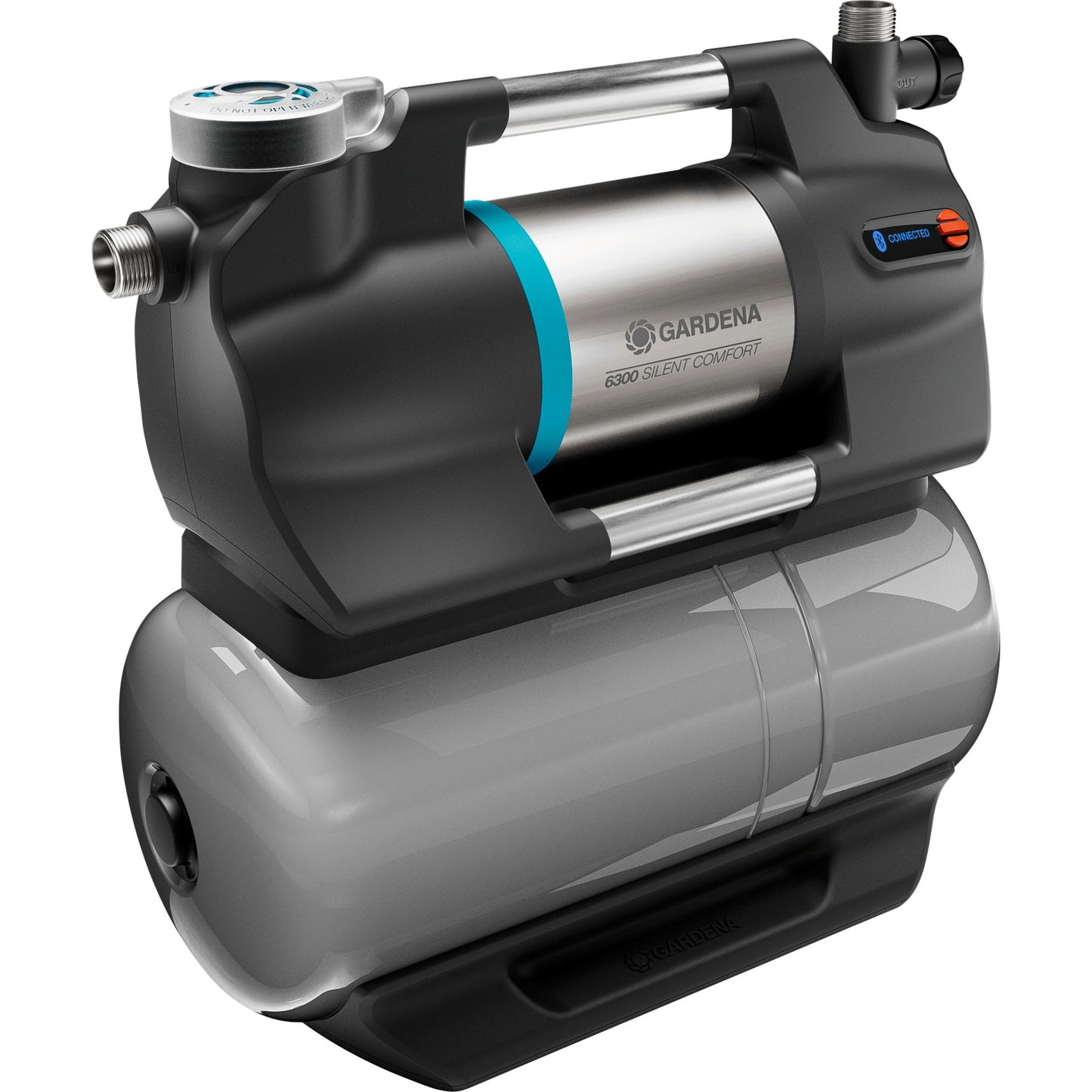 GARDENA hydrofoorpomp 6300 silentcomfort (grijs roestvrij staal, bluetooth)