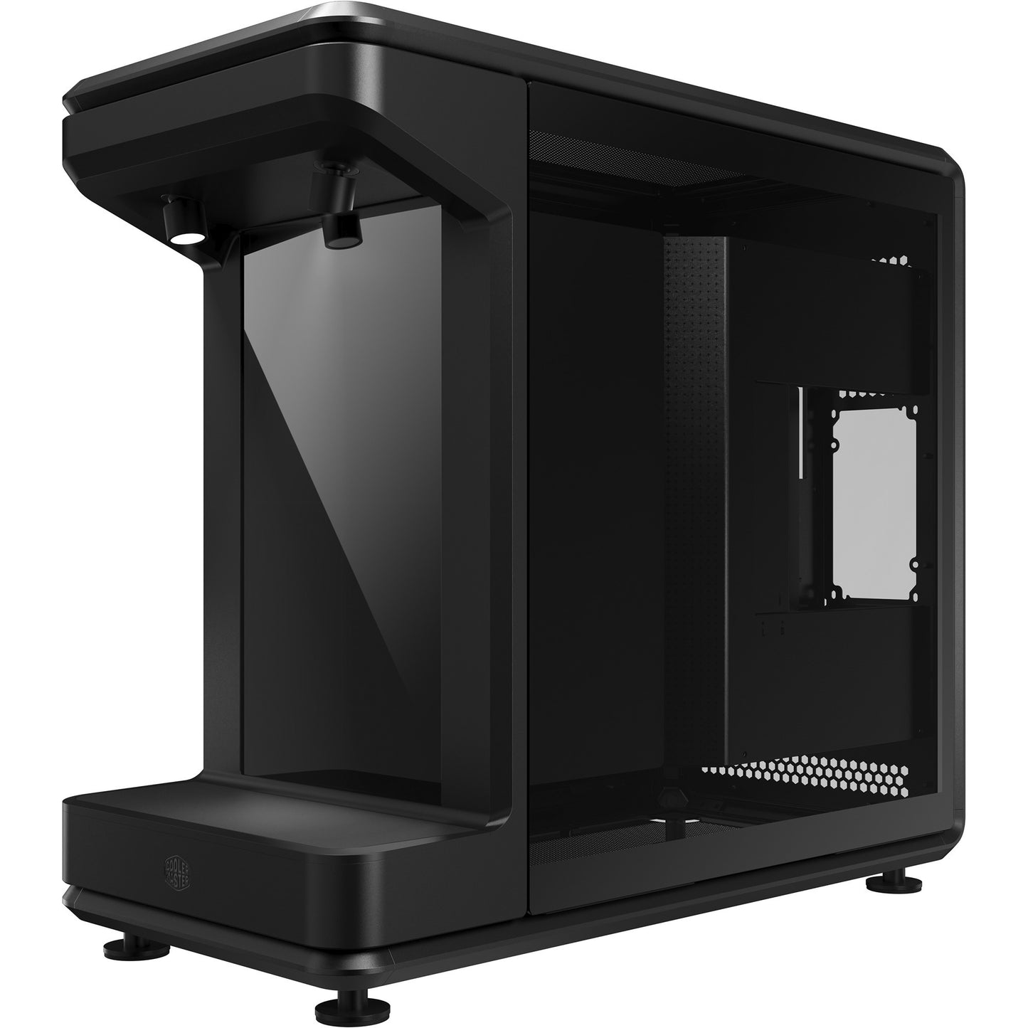 Cooler Master masterframe 360 stage lcd midi tower behuizing (zwart | 2x usb-a | 1x usb-c | tempered glass)