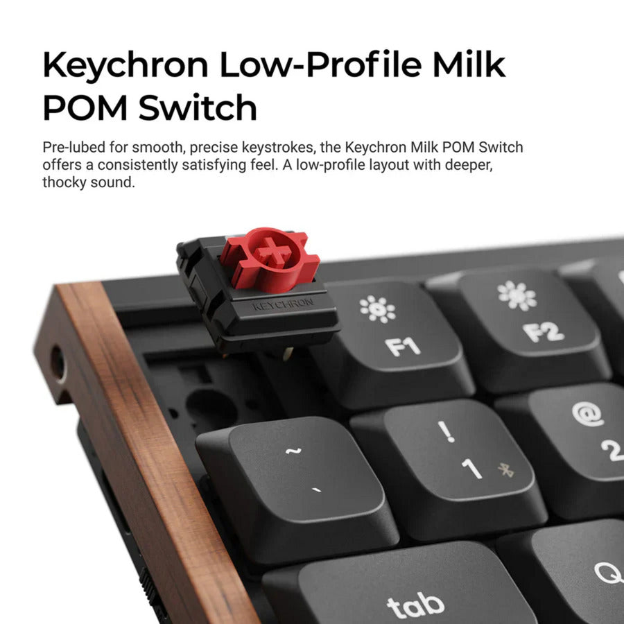 Keychron k3 max se qmk wireless custom mechanical keyboard (zwart, us lay-out (qwerty), milk pom brown, 75%, rgb, hot swap, 2.4 ghz | bluetooth 5.3 | usb-c)
