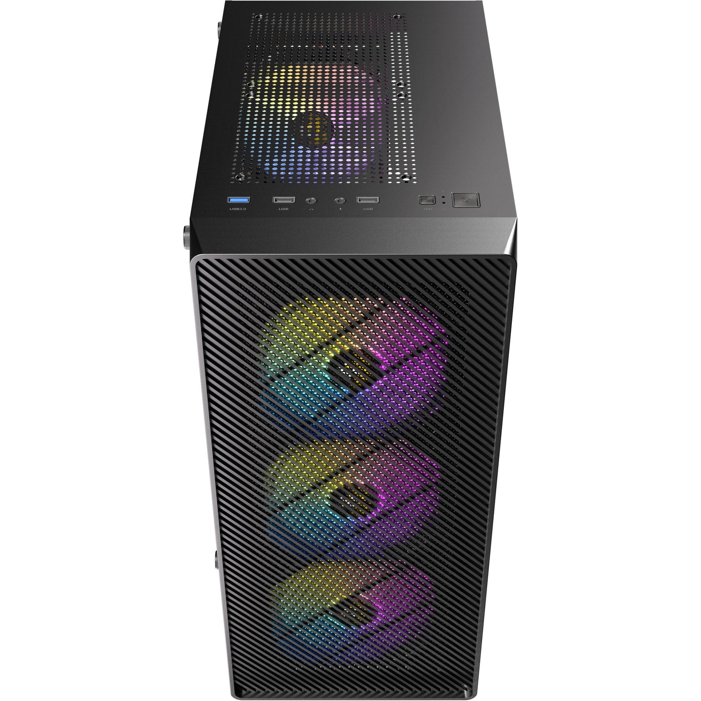 Antec ax26 rgb elite midi tower behuizing (zwart | 3x usb-a | tempered glass)