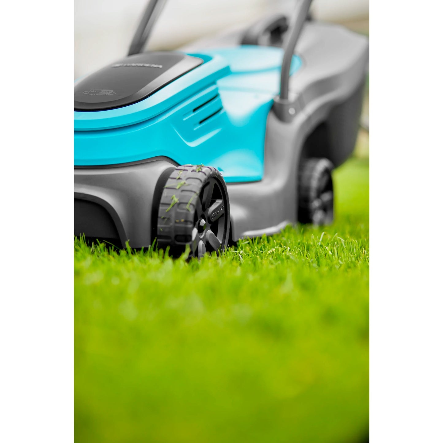 GARDENA accugrasmaaier powermax 30 18v p4a solo (zwart turquoise, accu en oplader niet inbegrepen, power for all alliance)