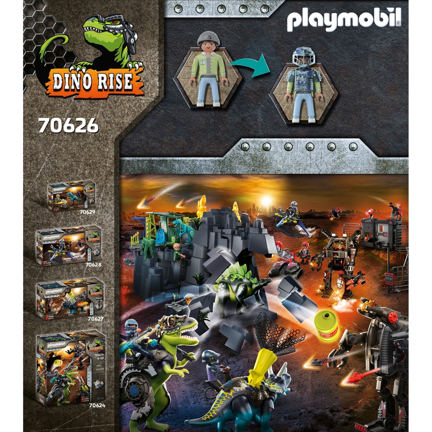 PLAYMOBIL dino rise - saichania: verdediging van de vechtersbazen constructiespeelgoed (70626)