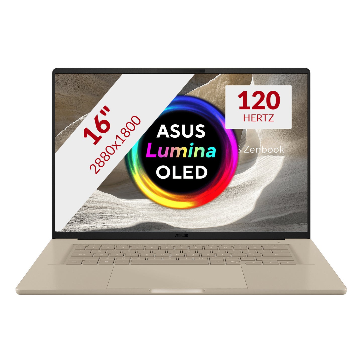 ASUS zenbook a16 ux3607oa-sq013w 16 copilot+ laptop (beige | snapdragon x2e-94-100 | qualcomm adreno | 48 gb | 1 tb ssd | oled)