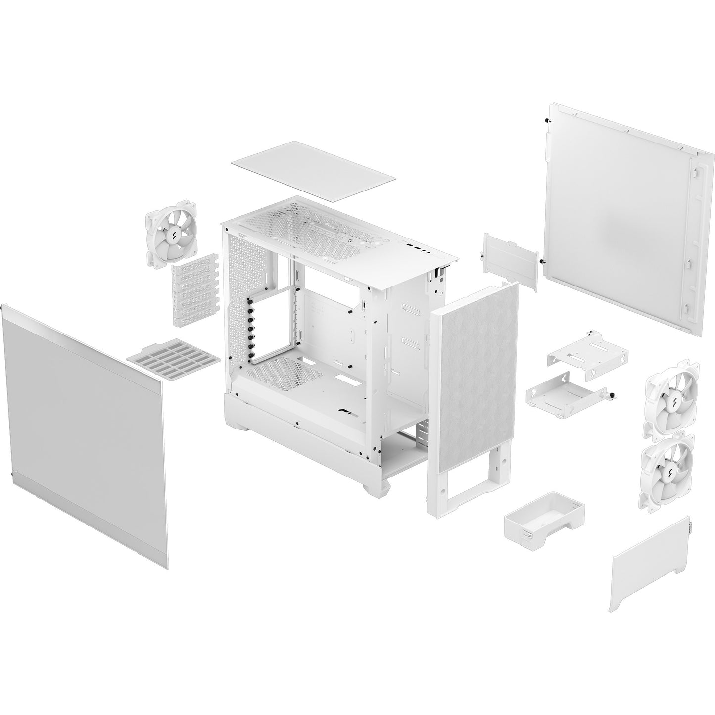 Fractal Design pop air rgb midi tower behuizing (wit | 2x usb-a | rgb | tempered glass)