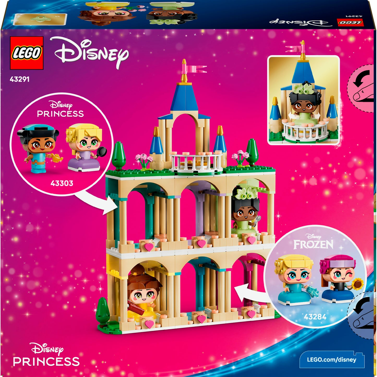 LEGO disney princess 43291 mini belle en tiana met kasteel