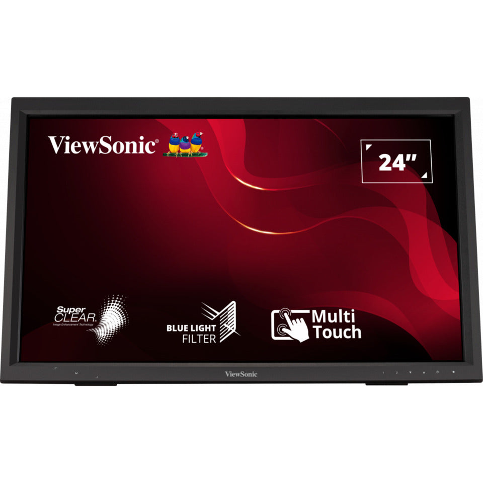 ViewSonic ir touch monitor td2423 24 (zwart, 1x hdmi, vga, dvi-d, usb-a, usb-b)