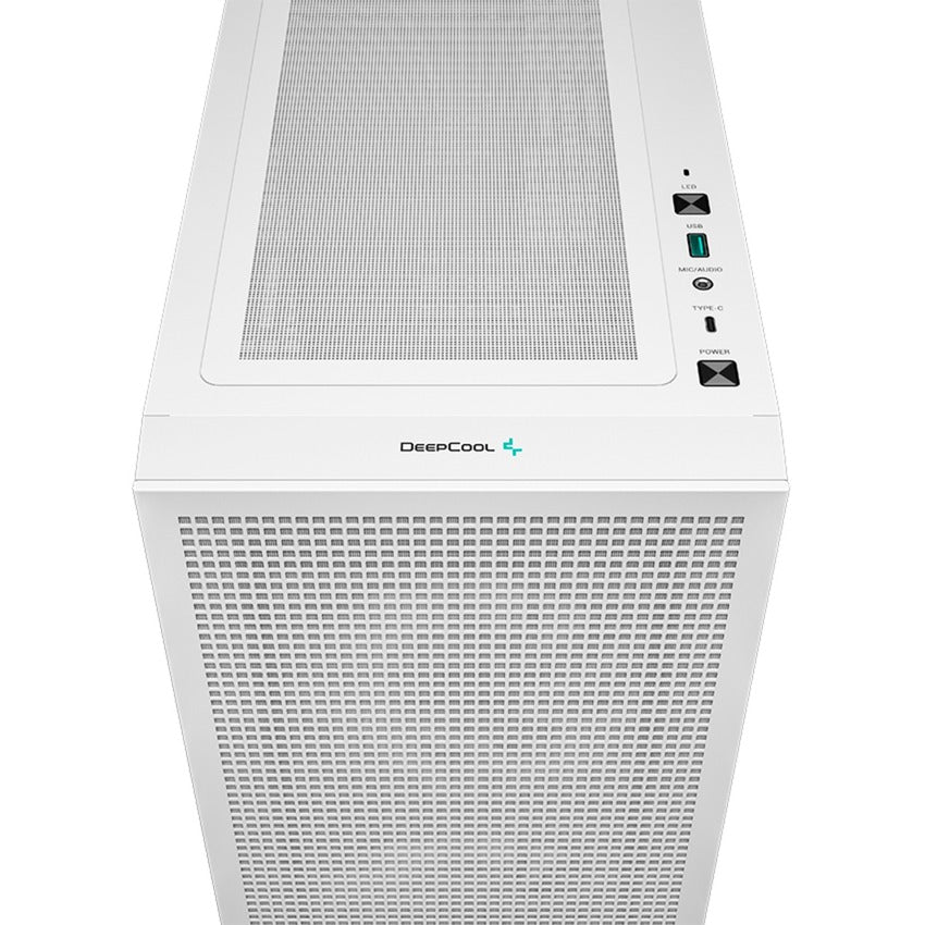 DeepCool ch360 digital mini tower behuizing (wit | 1x usb-a | 1x usb-c | rgb | tempered glass)