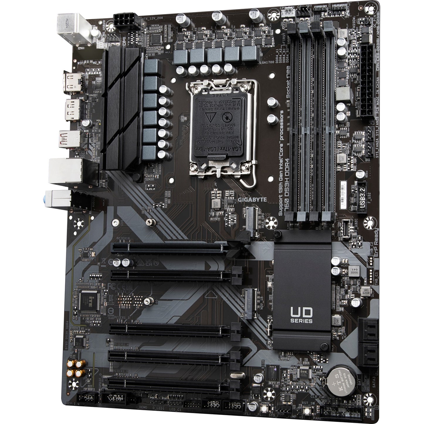 GIGABYTE b760 ds3h ddr4 socket 1700 moederbord (zwart grijs, raid, gb-lan, sound, atx)