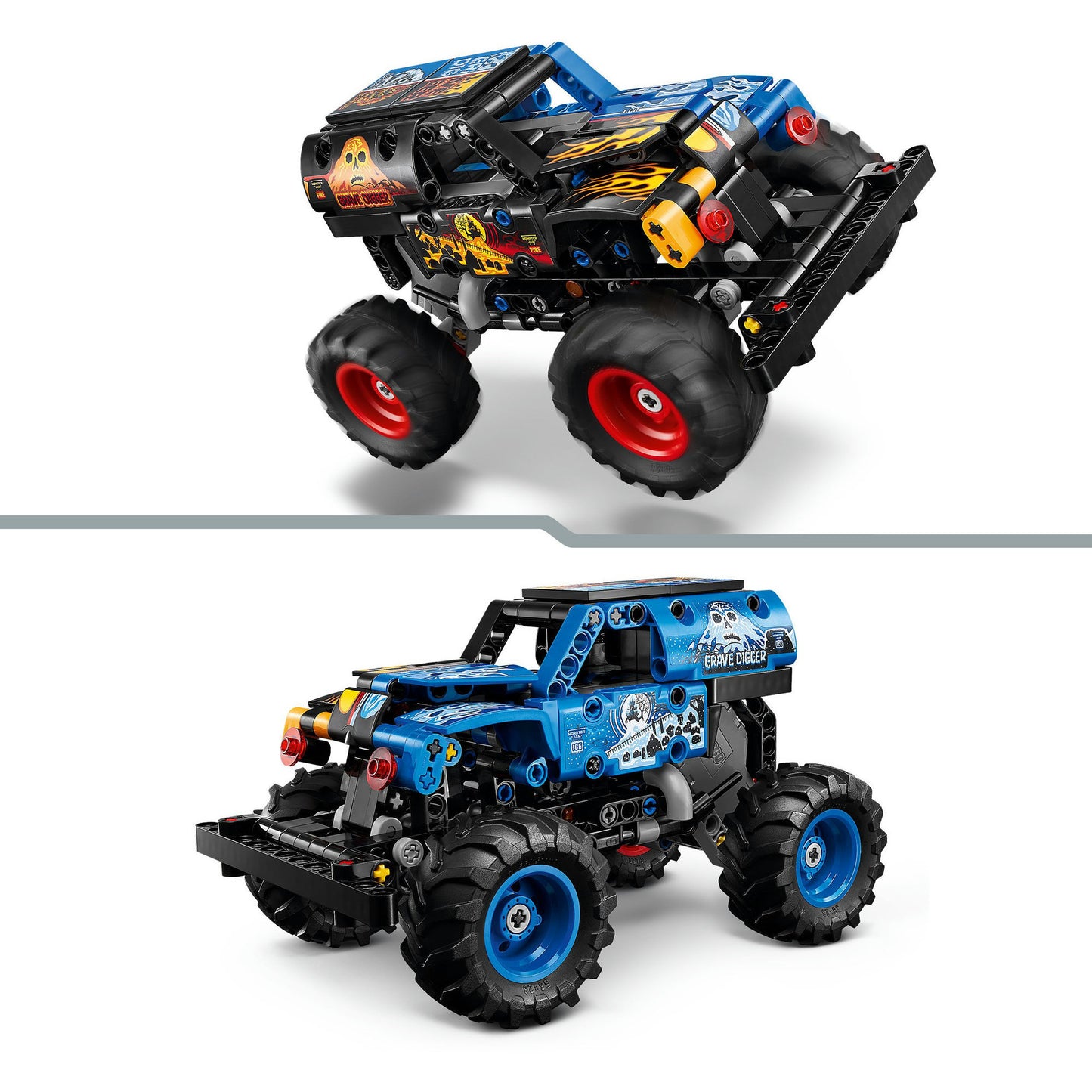 LEGO technic 42219 monster jam grave digger vuur en ijs