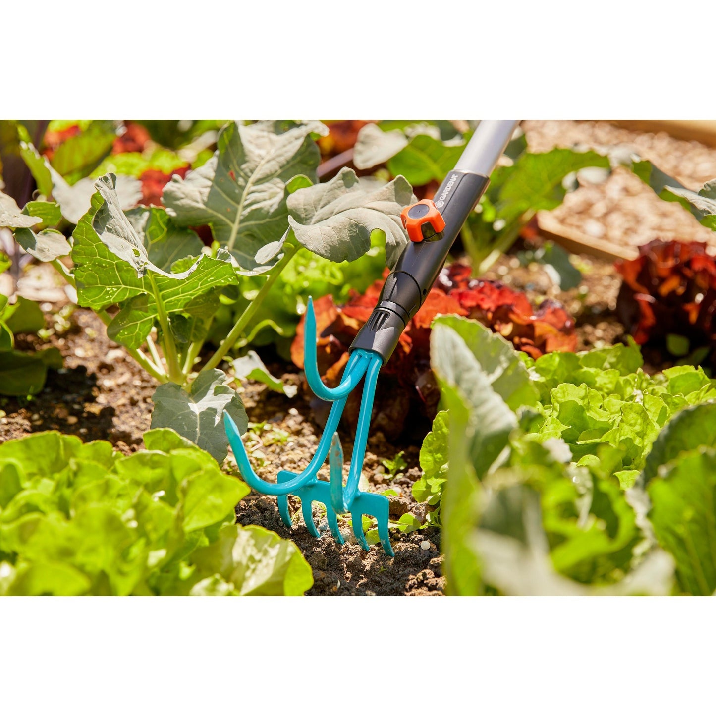 GARDENA combisystem 2-in-1 krabber hark handkrabber (turquoise, 3165-20)