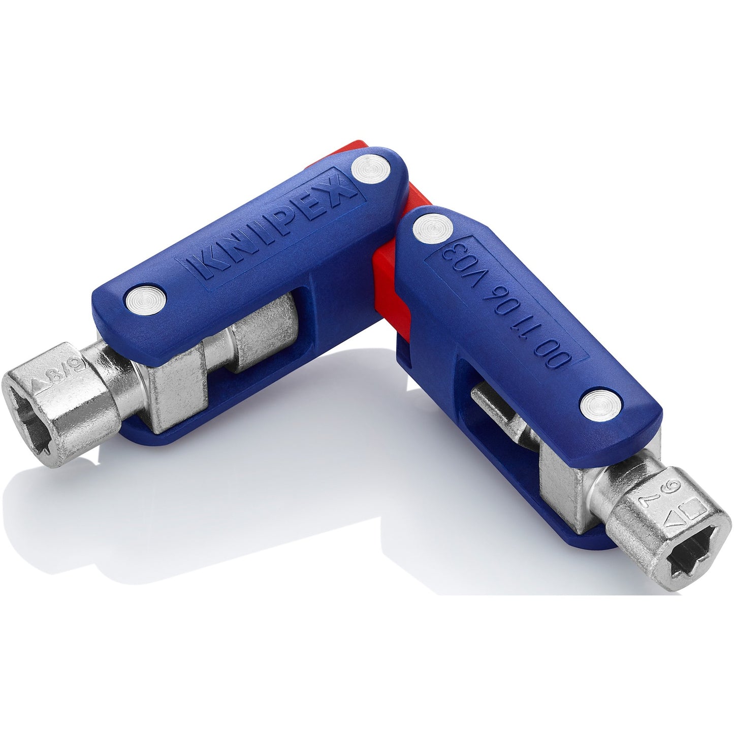 KNIPEX schakelkastsleutel doublejoint 00 11 06 v03 dopsleutel (blauw rood)