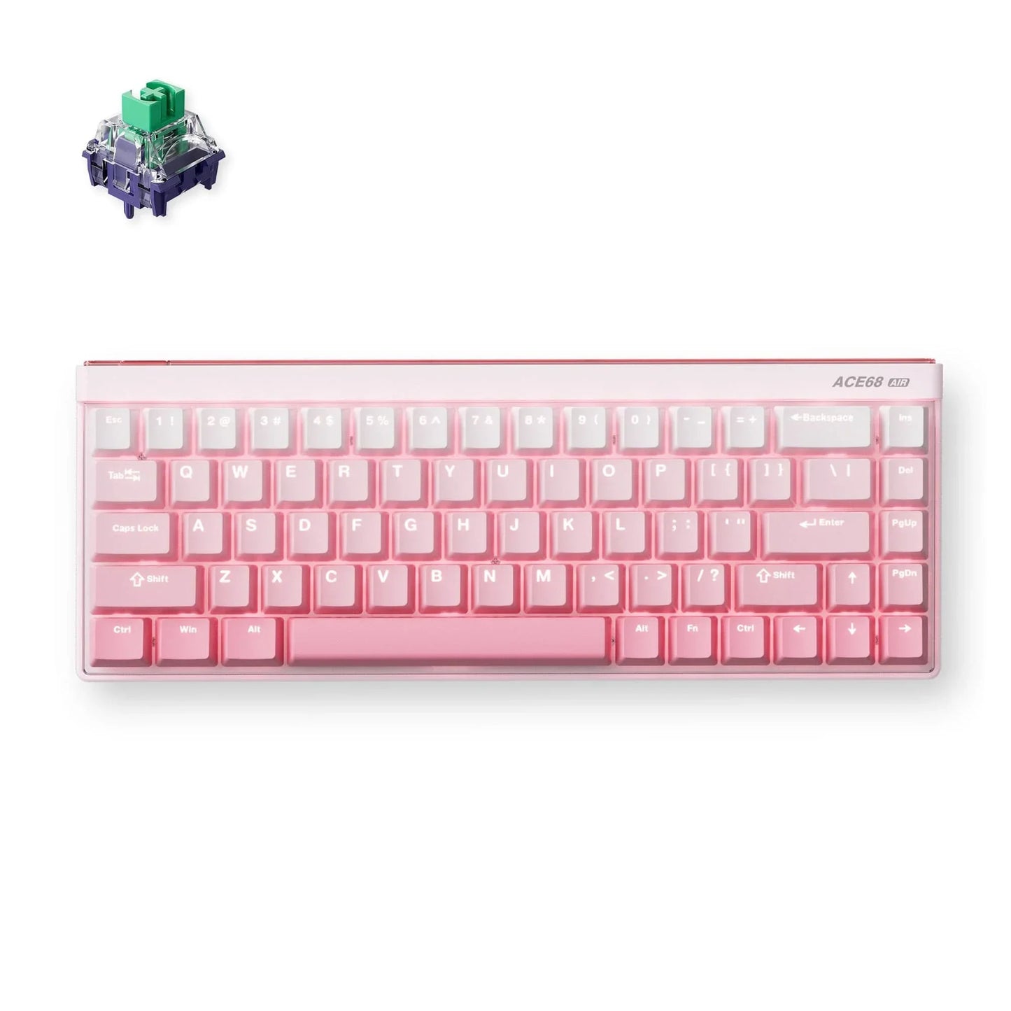 MCHOSE Ace 68 Air Hall Effect Magnetic Switch Gaming Keyboard (Wit, US lay-out (QWERTY), Kailh Magnetic God, 65%, RGB, Hot swap, PBT Keycaps, USB-C, Hall Effect Sensor)