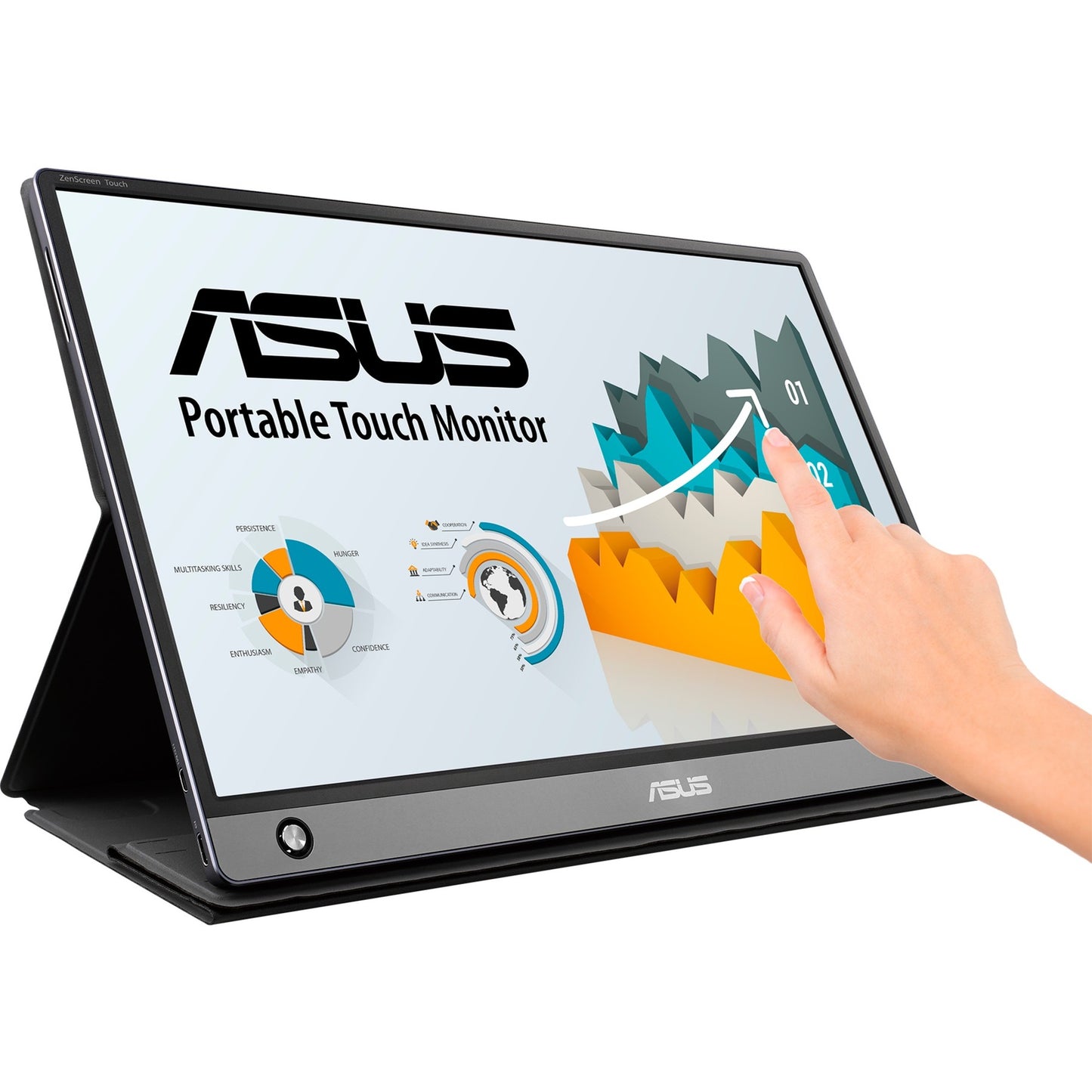 ASUS zenscreen mb16amtr 15.6 touchscreen monitor (zwart, mini-hdmi, 2x usb-c)
