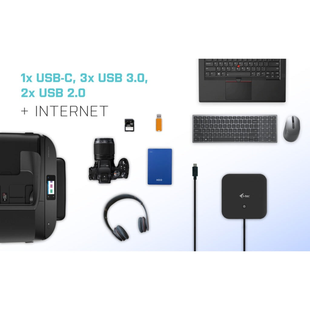 I-tec usb-c hdmi dp docking station with power delivery 65w + universal charger 77 w (zwart)