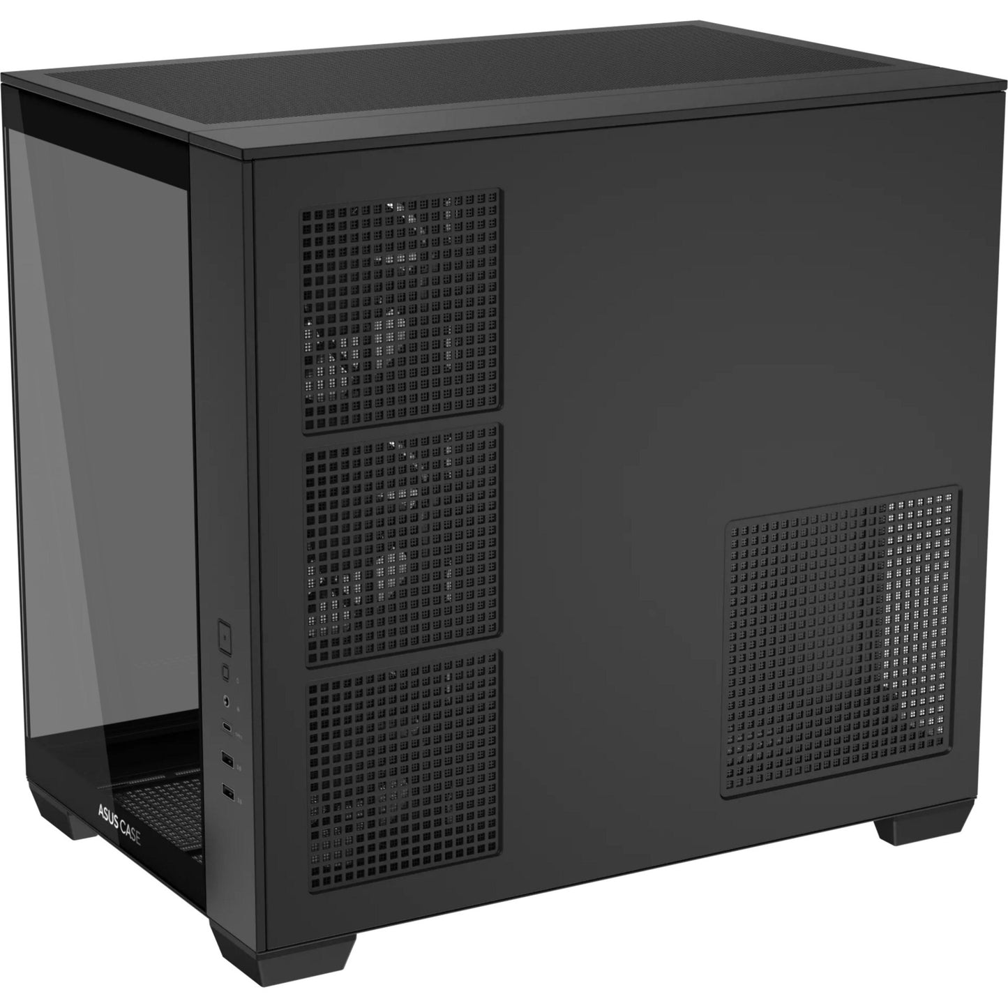 ASUS a32 plus midi tower behuizing (zwart | 2x usb-a | 1x usb-c | rgb | tempered glass)