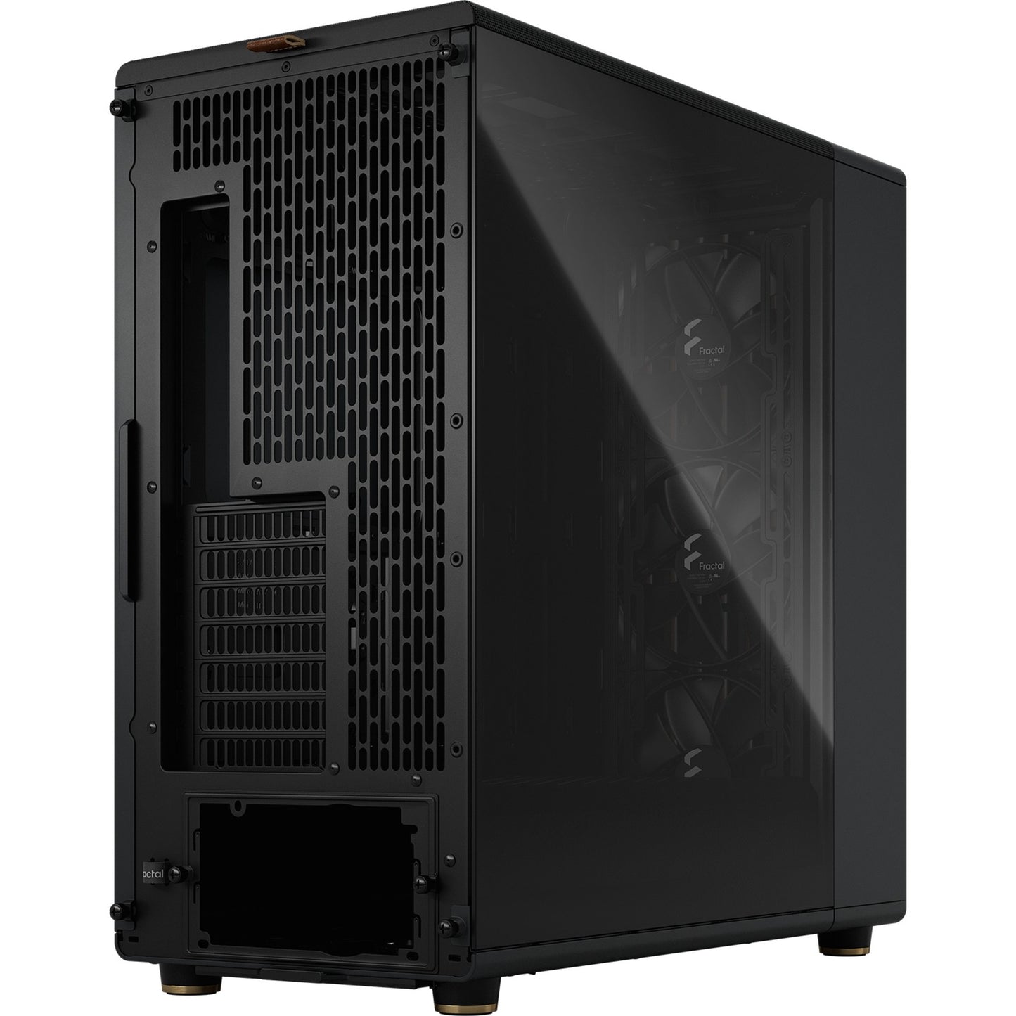 Fractal Design north xl midi tower behuizing (zwart houtkleur | 2x usb-a | 1x usb-c | tempered glass)
