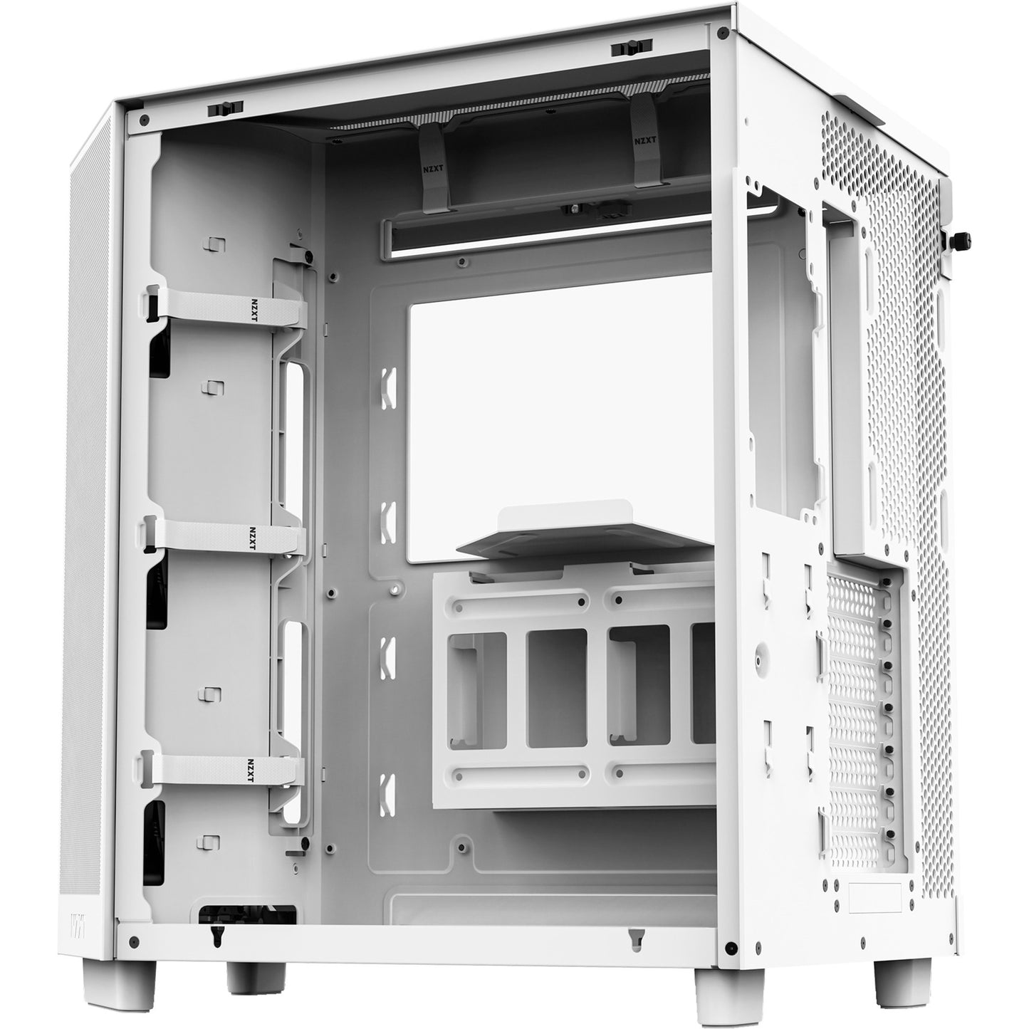 NZXT h6 flow rgb midi tower behuizing (wit | 2x usb-a | 1x usb-c | rgb | tempered glass)