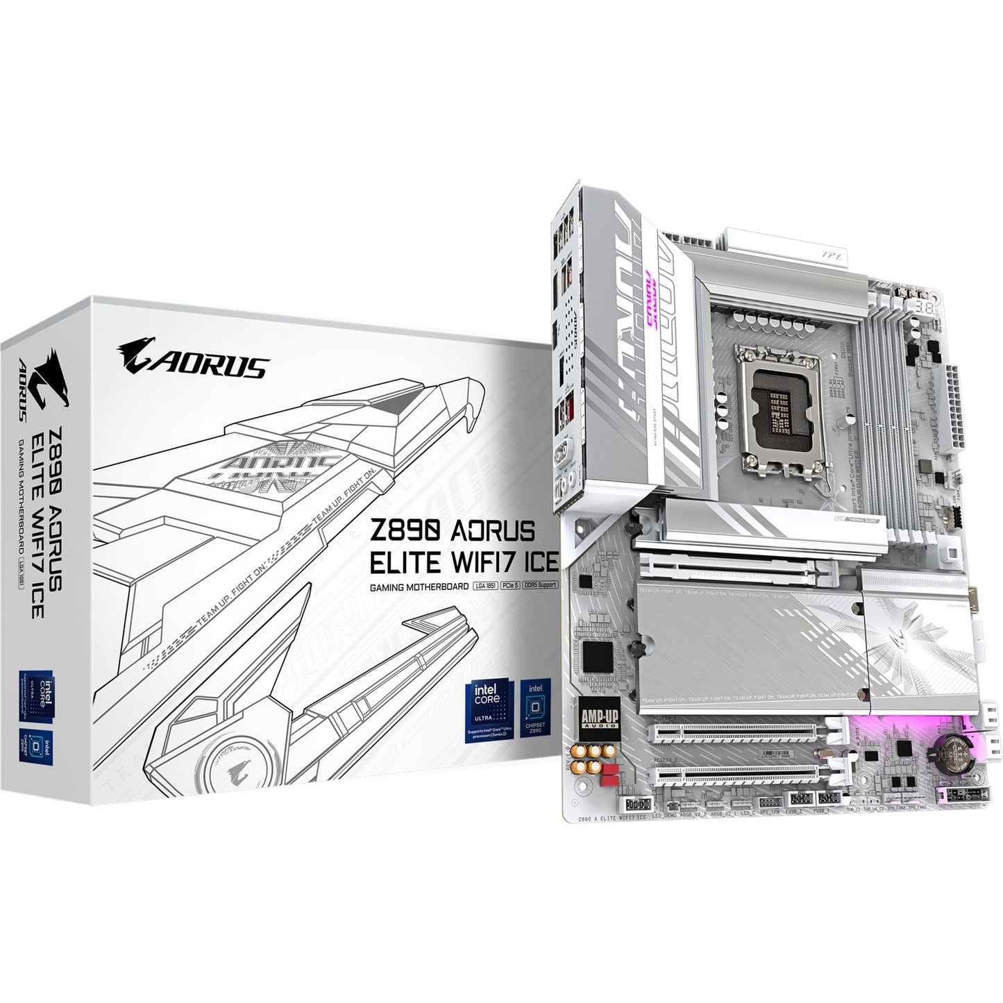 GIGABYTE z890 aorus elite wifi7 ice socket 1851 moederbord (raid, 2.5gb-lan, wi-fi 7, bt, sound, atx)