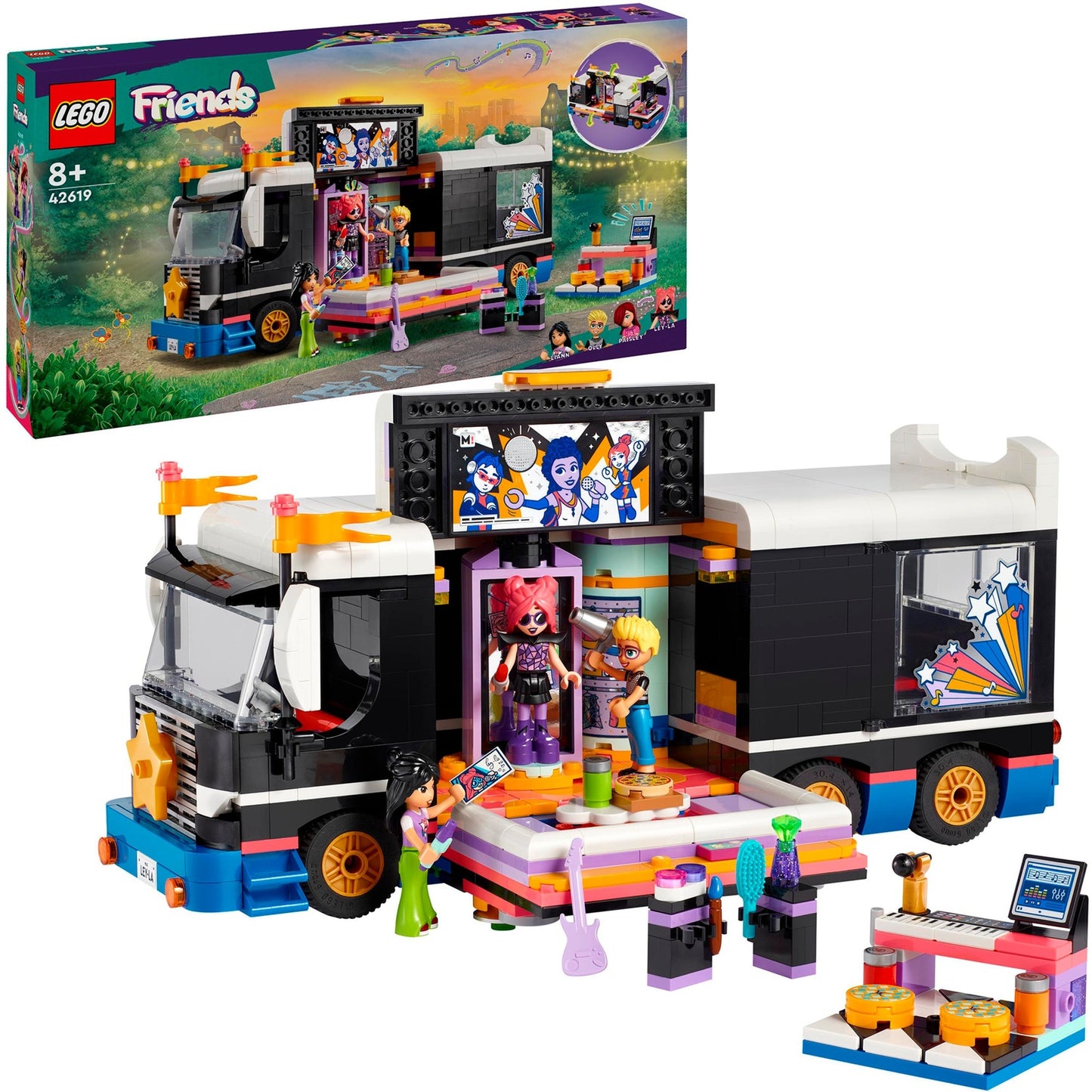 LEGO friends - toerbus van popster constructiespeelgoed (42619)